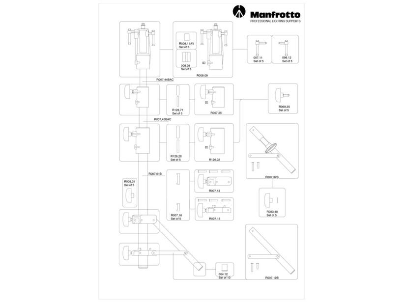 Manfrotto BRAKE SHOE SET OF 5 Manfrotto-Lighting / Avenger / Ersatzteil