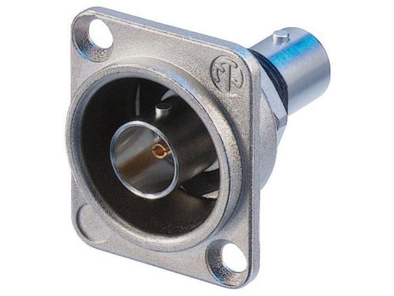 Neutrik BNC75Ohm Einbaubu. Nickel D-Geh., Durchführ. Isol. Serie: NBB