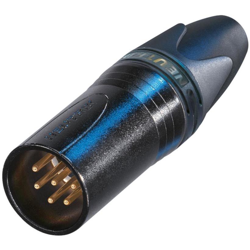 Neutrik 6pol-XLR Kabelstecker schwarz-verchromtes Gehäuse, Gold beschichteten Kontakte