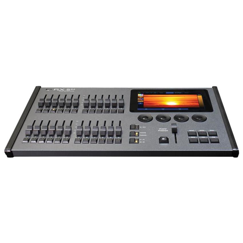 Varilite FLX S24, 2 Universen, 48 Moving Lights, 24 Multifunktionsfader,49 Playbacks, 48 Gruppen und Makros