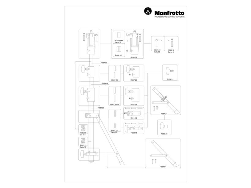 MANFROTTO BLACK LEVLEG+BRACE+WHEEL CARR. Manfrotto-Lighting / Avenger / Ersatzteil