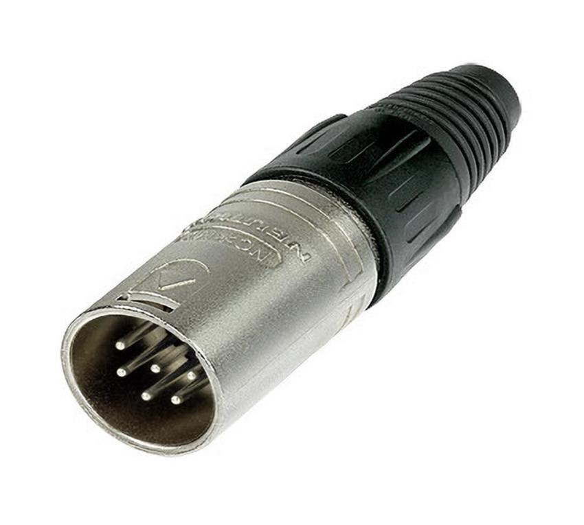 Neutrik 6pol-XLR Kabelstecker vernickeltes Gehäuse, Silber beschichtete Kontakte