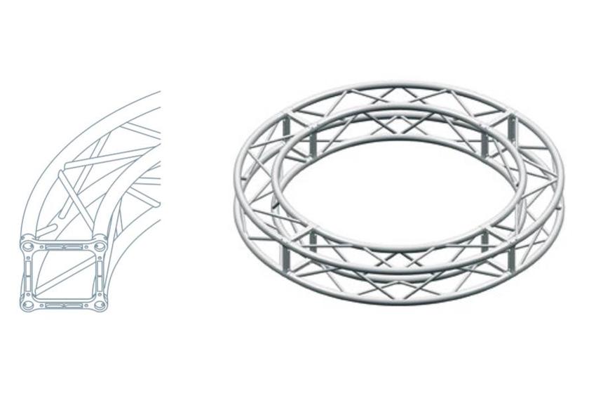 Litec QX25SAC500A4 ST 25 cm. square - Circle ext. diam. cm. 500, 4 sect.