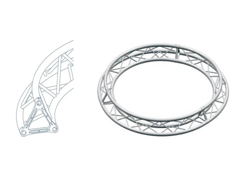 Litec TX30SAC200A4  external vertex ST 29 cm. triangular - Circle ext. diam. cm. 200, 4 sect.