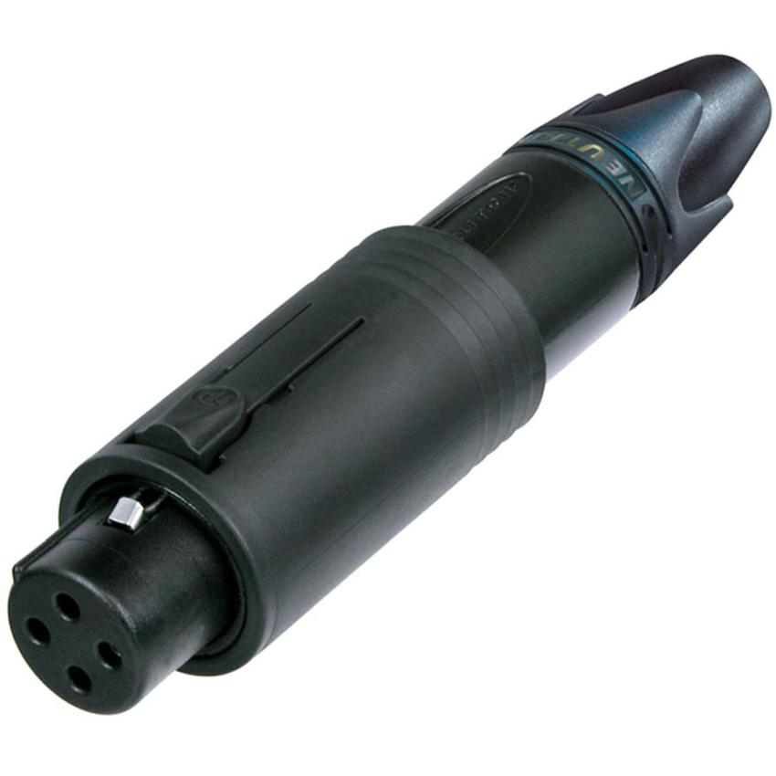 Neutrik 3pol-XLR unisex XLR Kabelstecker, schwarz verchromtes Gehäuse, Gold beschichtete Kontakte